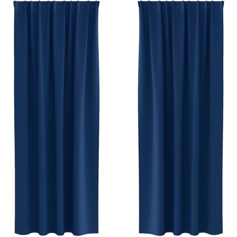 Rideaux occultants,Rideaux anti-lumière avec des rideaux Bleu foncé Polyester CFW52111