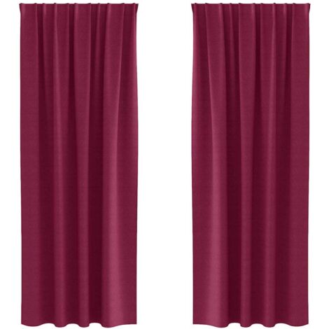 Rideaux occultants，Rideaux anti-lumière avec des rideaux Bordeaux Polyester CFW42268