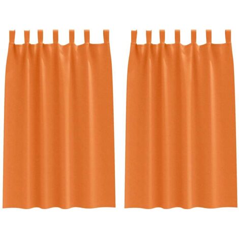 Rideaux occultants,Rideaux anti-lumière avec des rideaux Bright Orange Polyester CFW62331