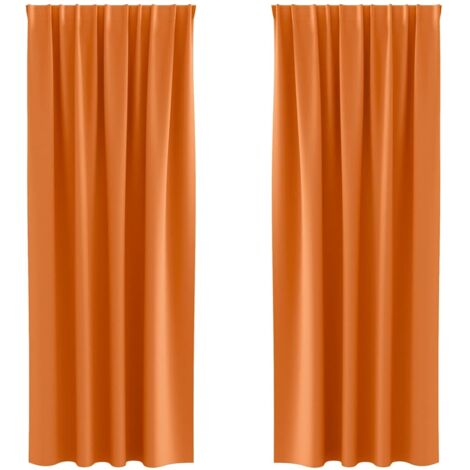Rideaux occultants,Rideaux anti-lumière avec des rideaux Bright Orange Polyester CFW69673