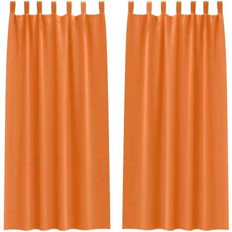 Rideaux occultants,Rideaux anti-lumière avec des rideaux Bright Orange Polyester CFW86032