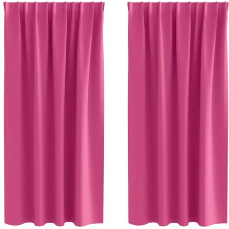 Rideaux occultants,Rideaux anti-lumière avec des rideaux Bright Pink Polyester CFW71055