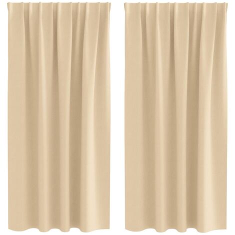 Rideaux occultants，Rideaux anti-lumière avec des rideaux Crème Polyester CFW45254
