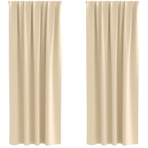 Rideaux occultants，Rideaux anti-lumière avec des rideaux Crème Polyester CFW98046