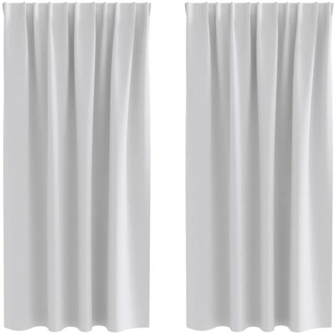 Rideaux occultants,Rideaux anti-lumière avec des rideaux Gris clair Polyester CFW46526