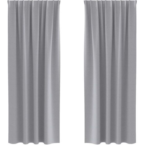 Rideaux occultants,Rideaux anti-lumière avec des rideaux Gris clair Polyester CFW79334