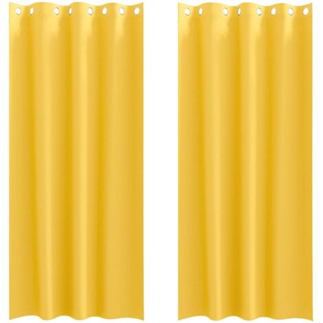 Rideaux occultants,Rideaux anti-lumière avec des rideaux Jaune moutarde Polyester CFW11205