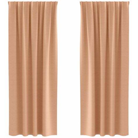 Rideaux occultants,Rideaux anti-lumière avec des rideaux Marron Clair Polyester CFW45870