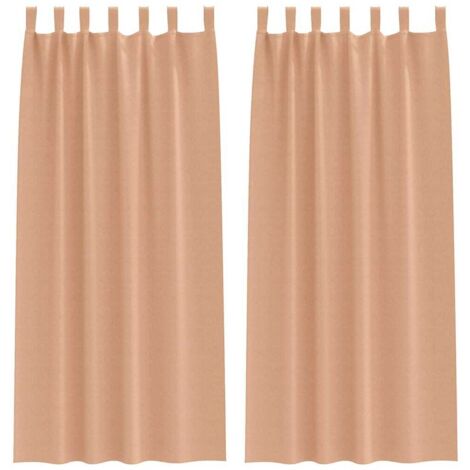 Rideaux occultants,Rideaux anti-lumière avec des rideaux Marron Clair Polyester CFW55414