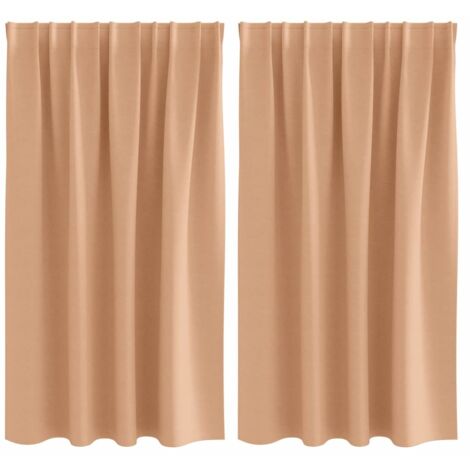 Rideaux occultants，Rideaux anti-lumière avec des rideaux Marron Clair Polyester CFW60911