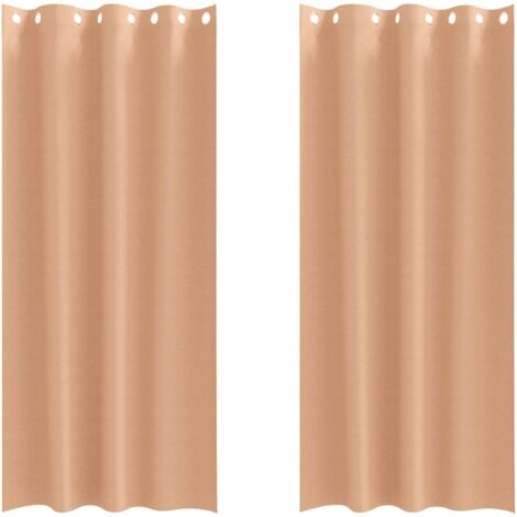 Rideaux occultants,Rideaux anti-lumière avec des rideaux Marron Clair Polyester CFW80214