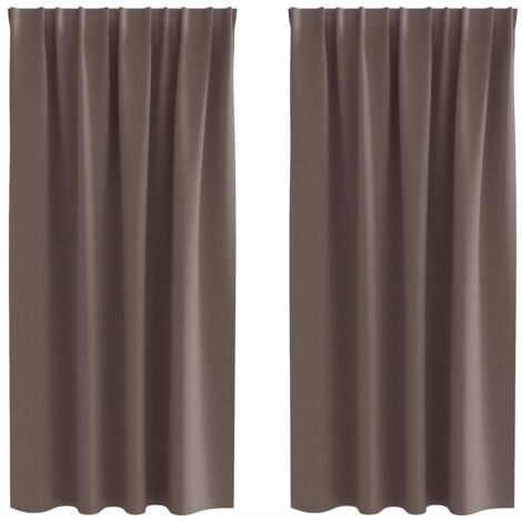 Rideaux occultants,Rideaux anti-lumière avec des rideaux Marron foncé Polyester CFW41057