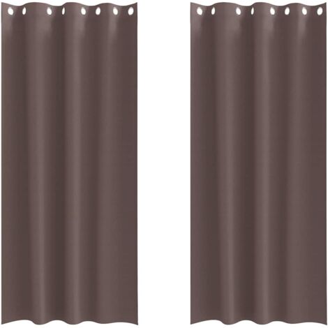 Rideaux occultants,Rideaux anti-lumière avec des rideaux Marron foncé Polyester CFW47456