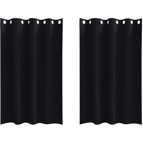 Rideaux occultants,Rideaux anti-lumière avec des rideaux Noir Polyester CFW57027