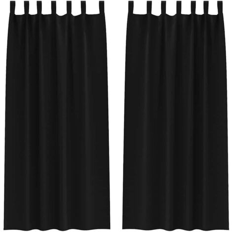 Rideaux occultants,Rideaux anti-lumière avec des rideaux Noir Polyester CFW60844