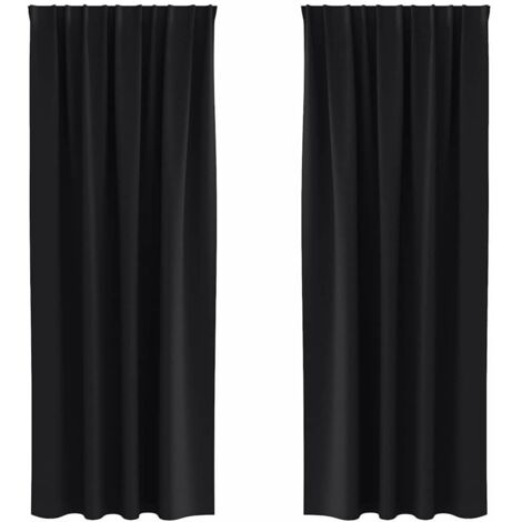 Rideaux occultants，Rideaux anti-lumière avec des rideaux Noir Polyester CFW85343