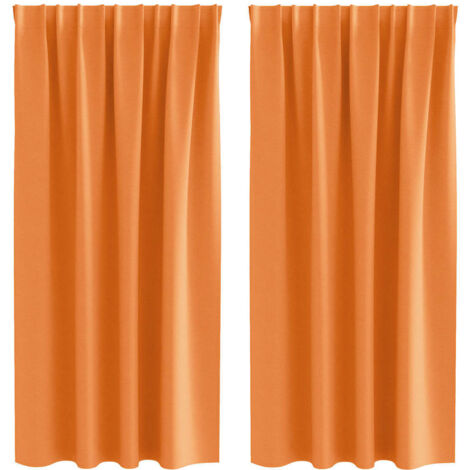 Rideaux occultants,Rideaux anti-lumière avec des rideaux Orange Polyester CFW32581