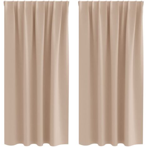 Rideaux occultants,Rideaux anti-lumière avec des rideaux Taupe Polyester CFW29067