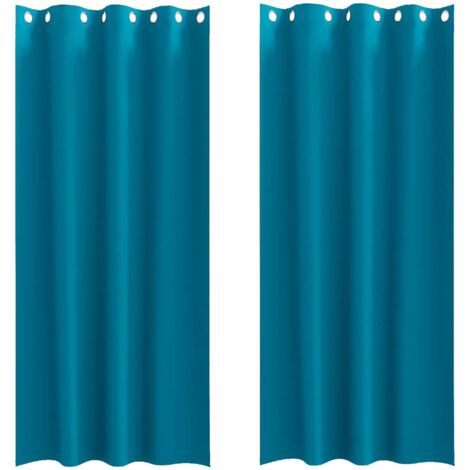 Rideaux occultants,Rideaux anti-lumière avec des rideaux Turquoise Polyester CFW28714