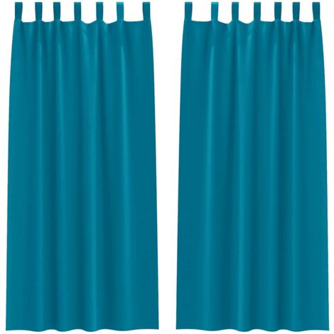 Rideaux occultants，Rideaux anti-lumière avec des rideaux Turquoise Polyester CFW35939