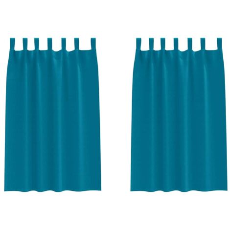Rideaux occultants，Rideaux anti-lumière avec des rideaux Turquoise Polyester CFW40633