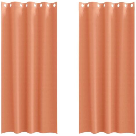 Rideaux occultants，Rideaux anti-lumière Couleur terre cuite Polyester CFW12276