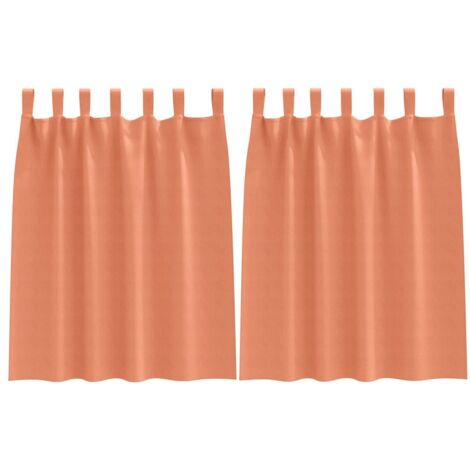 Rideaux occultants,Rideaux anti-lumière Couleur terre cuite Polyester CFW15631