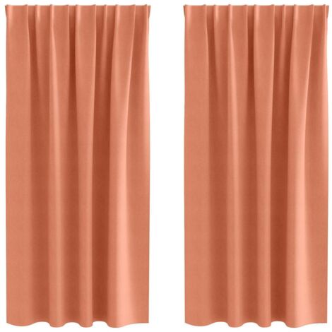 Rideaux occultants,Rideaux anti-lumière Couleur terre cuite Polyester CFW44081