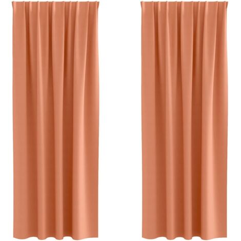 Rideaux occultants,Rideaux anti-lumière Couleur terre cuite Polyester CFW59534