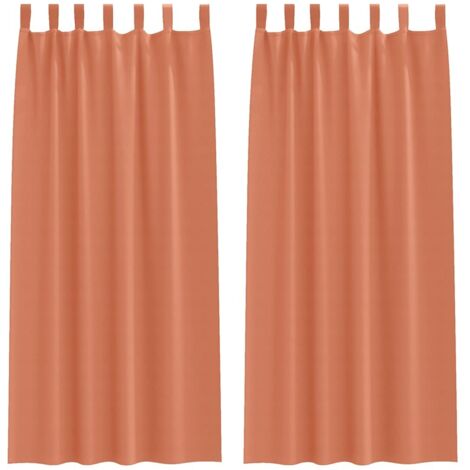 Rideaux occultants,Rideaux anti-lumière Couleur terre cuite Polyester CFW65889