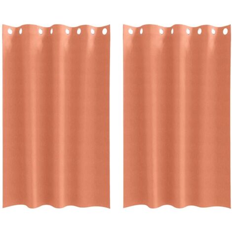 Rideaux occultants,Rideaux anti-lumière Couleur terre cuite Polyester CFW96692
