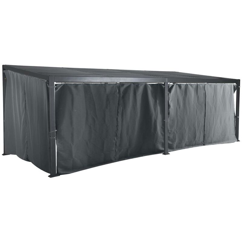 Rideaux pour pergola Avila ardoise 7,2x3m en polyester - Hespéride