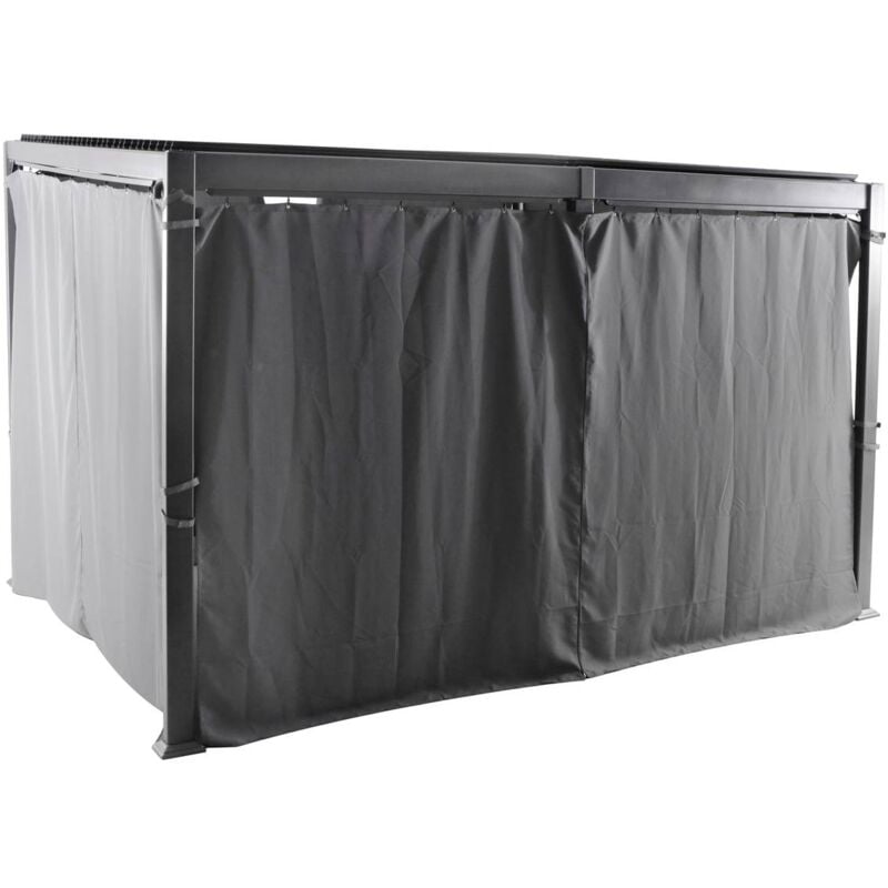 Hesperide - Rideaux pour pergola Avila ardoise 4x3m en polyester - Hespéride