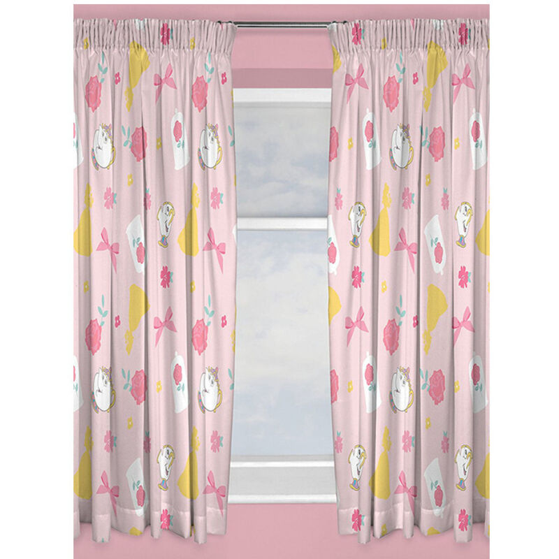 Rideaux princesses la belle et la bête Disney - hauteur 183 cm