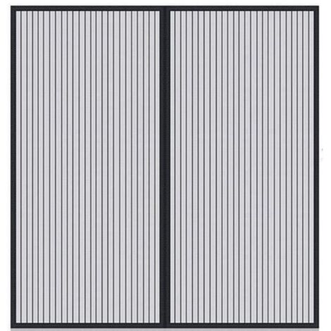Rideaux, rideaux magnétiques auto-obturants, portes moustiquaires, adaptés aux animaux et aux enfants, taille 80120cm, noir
