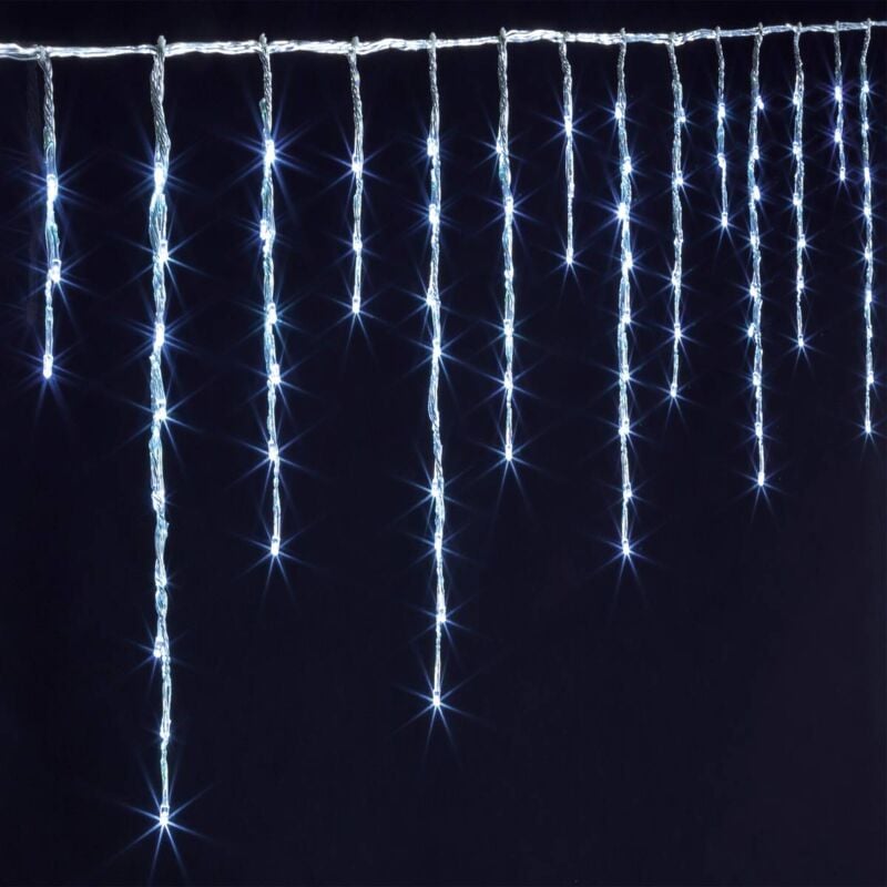 Rideaux stalactites extérieur 4m 240 led blanc froid + transfo - Feeric lights & christmas