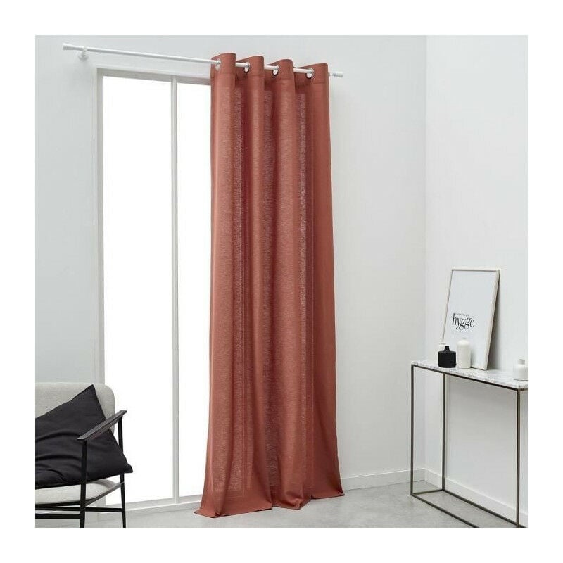 Rideau a oeillets TODAY - 140x240cm - 100% Coton - Terracotta