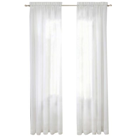 Rideau Woltu Lot de 2 Rideaux en Voile Transparents.140x145cm. Blanc.  VH6062ws-2