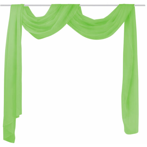 Rideaux voilage drapé vert 140 x 600 cm décoration fenêtres - Or