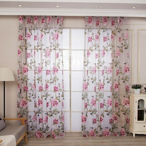 Rideau de porte blanc en fleurs de cerisier, drape de porte simple