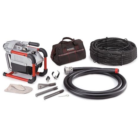 Ridgid – Déboucheur de canalisation électrique – Nettoyage tuyaux avec 16 spirales 22mm – Kit outils inclus – Efficace pour canalisations obstruées - K-60SP