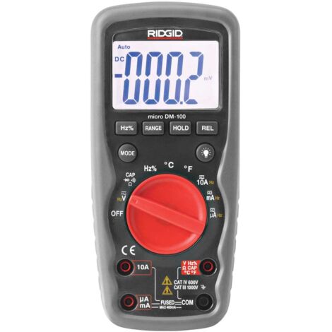 RIDGID Micro Digital Multimeter DM-100 with Auto-Range Testing and Compact Design