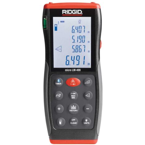 RIDGID Micro LM-400 Advanced Laser Distance Measure – 70m Range, Model 36813