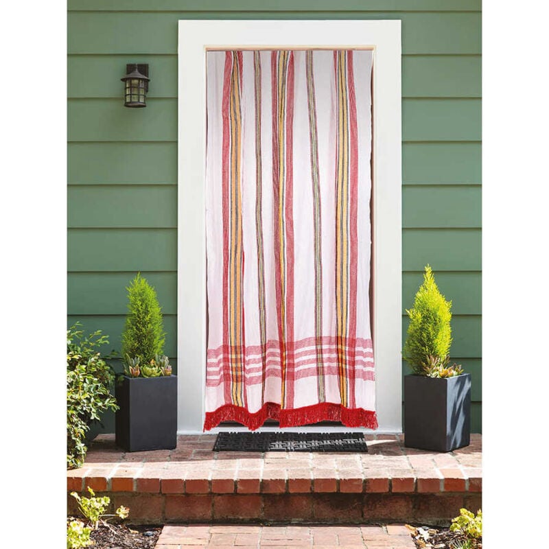 Rideau de porte moustiquaire en toile multicolore Rouge 140 x 225 cm Morel