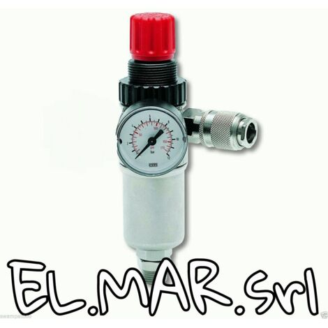 Riduttore di pressione attacco rapido 3/8" F + MANOMETRO per Compressore