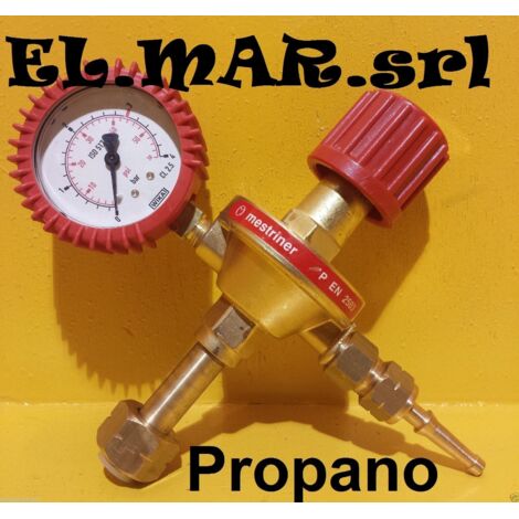 Riduttore di pressione PROPANO in ottone con manometro gas compresso