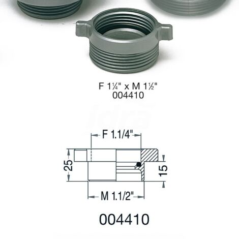 Riduzione filettata F 1"1/4 x M 1"1/2 (contraria) - grigio metallizzato 8.4410.02