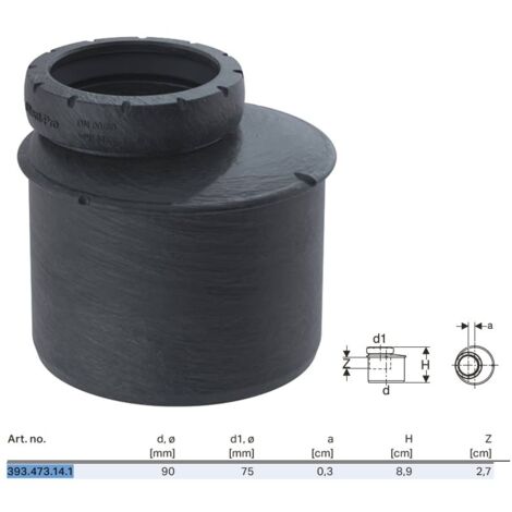 Riduzione Geberit Silent-Pro eccentrica ø90x75 mm 393.473.14.1