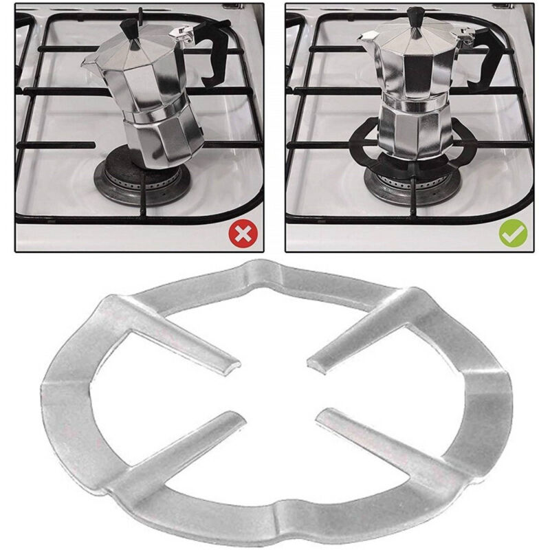 Trade Shop Traesio - Riduzione In Acciaio 2pz Riduttori 14cm Fornello Piano Cottura Griglia Grigio -