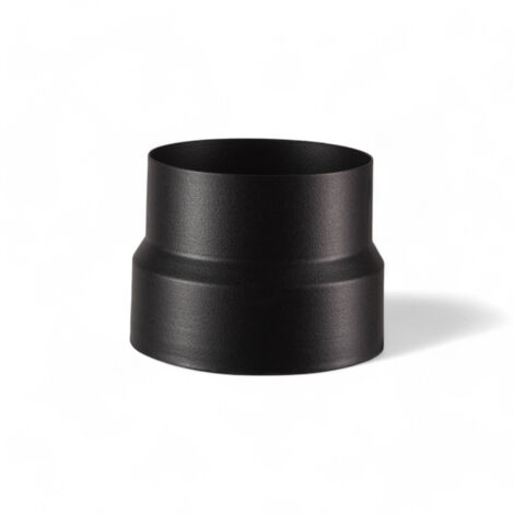 Riduzione porcellanata per stufe a legna acciaio nero opaco resistenza alte temperature e ruggine - F ø 15 cm - M ø cm 13xH15 cm